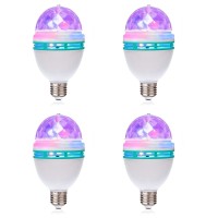 Trendbox 4 Pack E27 3W Led Full Color Rotating Auto Crystal Ball Bulb Ac 85-260V Mini Party Light Lamp Energy Saving Disco Dj