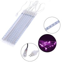 Aukora Rain Drop Lights, Led Meteor Shower Lights 11.8 Inch 8 Tubes 144Leds, Icicle Snow Falling Lights For Xmas Wedding Party Holiday Garden Tree Christmas Thanksgiving Decoration Outdoor (Purple)