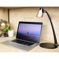 LED Desk Lamp combines a simple rose gold lampshade with a sleek black arm and base for a unique look Modern lamp provides a light pop of color to your office dorm or beside table Fullspectrum lighting mimics natural daylight and helps reduce eyestrain Fl