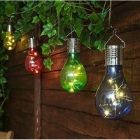 Pearlstar Solar Light Bulbs Outdoor Waterproof Garden Camping Hanging Led Light Lamp Bulb Globe Hanging Lights For Home Yard Christmas Party Holiday Decorations (6 Pack-Solar Light Bulbs)