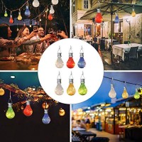 Pearlstar Solar Light Bulbs Outdoor Waterproof Garden Camping Hanging Led Light Lamp Bulb Globe Hanging Lights For Home Yard Christmas Party Holiday Decorations (6 Pack-Solar Light Bulbs)