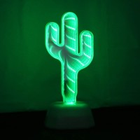 Chi-Buy 3D Creative Tunnel Lamp, Infinite Mirror Tunnel Light, 3D Mirror Light, Led Cactus Sign Light, Tunnel Mirror Light, Desktop Lamp Party Home Decor Led Night Light