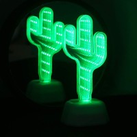 Chi-Buy 3D Creative Tunnel Lamp, Infinite Mirror Tunnel Light, 3D Mirror Light, Led Cactus Sign Light, Tunnel Mirror Light, Desktop Lamp Party Home Decor Led Night Light