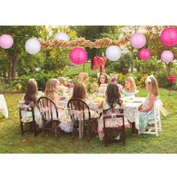 24Pcs Round Paper Lanterns For Wedding Birthday Party Baby Showers Decoration Pink/White