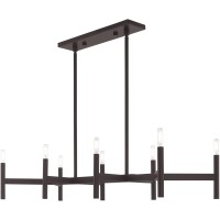 Livex Lighting 51178-07 Copenhagen - Eight Light Linear Chandelier, Bronze Finish