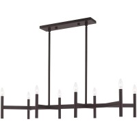 Livex Lighting 51178-07 Copenhagen - Eight Light Linear Chandelier, Bronze Finish