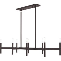 Livex Lighting 51178-07 Copenhagen - Eight Light Linear Chandelier, Bronze Finish