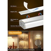 Homelife Led Motion Sensor Bars Lights, 20Leds Wireless Under Cabinet Lighting, Led Closet Lights, Build In Rechargeable Battery, Stick-On Magnetic Motion Sensor Light Indoor For Kitchen, Stairway