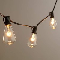 Hairmiss 25Ft Outdoor Edison Bulb String Lights St35 Edison Bulbs(Plus 2 Extra Bulbs), Ul Listed For Indoor/Outdoor Decor, Perfect For Garden/Backyard/Pergola/Patio/Party (Black)