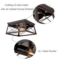 Danseer Lighting Industrial Flush Mount Ceiling Light Fixture Oil Rubbed Bronze 2 Light