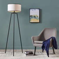 Versanora Vn-L00050 Baker Floor Lamp-White With Black Border Shade