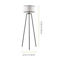 Versanora Vn-L00050 Baker Floor Lamp-White With Black Border Shade