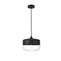 Destry 1 Light Black Pendant With Clear Glass