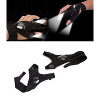 Wiroj Bluesunshine Fingerless 2 Led Flashlight Cycling Gloves Torch Magic Strap Glove For Repairingworking In Darkness Places