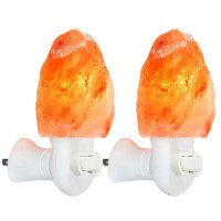 Spantik 2 Pack Himalayan Salt Lamp Night Light Salt Rock Hand Carved Natural Pink Himalayan Salt Lamps For Bedrooms Night Light Plug In Wall Light For Home Decor