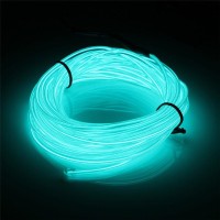 Jiguoor El Wire Battery Pack 164Ft 5M Bright Neon Light Strip 360 Illumination Neon Tube Rope Lights For Diy Festival Party