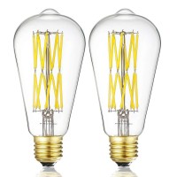 Leools E26 Edison Led Vintage Bulb, 15W Dimmable Filament Light Bulb, St64 1300 Lumen Neutral White 4000K,Equivalent 100W-120W,E26 Medium Base Squirrel Cage Antique Lamp,Pack Of 2