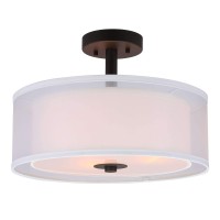 Xinbei Lighting Semi Flush Mount Ceiling Light, 3 Light Drum Semi Flush Light, 16