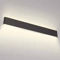 Aipsun 43.3In/40W Black Led Vanity Light Modern Black Vanity Light Fixtures Led Black Bathroom Wall Light Up And Down Bathroom Lighting Fixtures Neutral White 4000K