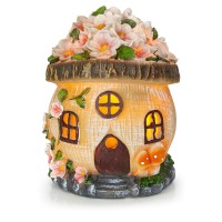 Vp Home Gnome Fairy House Solar Light For Home And Outdoor Decor Gnome Home Solar Powered Flickering Led Garden Light Fairy House Backyard Halloween Decoration