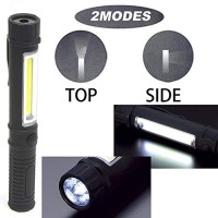 Cob Led Work Flashlight With Magnetic Base And Clip Multi-Function Pocket Pen Light Inspection Work Light, 4 Pcs