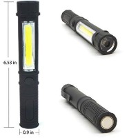 Cob Led Work Flashlight With Magnetic Base And Clip Multi-Function Pocket Pen Light Inspection Work Light, 4 Pcs