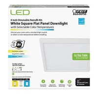 Feit Electric 74204/Ca Dimmable Integrated Led Square Flat Panel, Edge-Lit, Color Selectable 3 In 1 Recessed Ceiling Flush Mount Light, 4