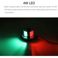 Led Boat Navigation Lights, 12V Ip65 Waterproof Signal Lamp Red Green Led Navigation Warning Light For Boat Pontoon Yacht Skeeter-Stainless Steel Shell