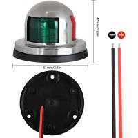 Led Boat Navigation Lights, 12V Ip65 Waterproof Signal Lamp Red Green Led Navigation Warning Light For Boat Pontoon Yacht Skeeter-Stainless Steel Shell