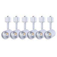 Mirrea 6 Pack Led Track Lighting Heads Compatible With Single Circuit H Type Track Lighting Rail Ceiling Spotlight For Accent Task Wall Art Exhibition Lighting 6.5W 24 White (3000K Warm White)