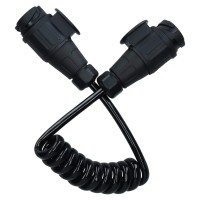 Ab Tools Trailer Light Electrics 15M Curly Extension Cable Lead Male To Male 13 Pin Plugs