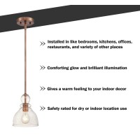 Ciata Lighting 1-Light Indoor Adjustable Mini Pendant Light Base - Washed Copper Pendant Light - Indoor Pendant Light Fixtures (2 Pack)