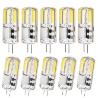 Dicuno G4 3W Bi-Pin Led Bulb, 30W T3 Halogen Bulb Equivalent, Ac/Dc 12V Daylight White 6000K, Non-Dimmable Led Light Bulb For Home Landscape Of 10 Pcs