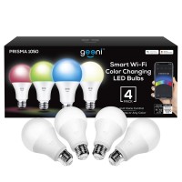 Geeni Prisma 1050 Lumens A21 Wi-Fi Multicolor Light Bulbs (2700K), 4-Pack - Dimmable Led Bulbs, 75-Watt Equivalent - No Hub Required - Works With Amazon Alexa, Hey Google