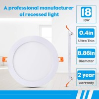 Jarlstar 8 Inch Led Recessed Light With Junction Box 6 Pack Ultra Thin Led Recessed Lighting4000K Cool White 18W 110V Eqvrec