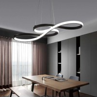 Modern Led Acrylic Chandelier Dining Room Dimmable 3000K~6500K Remote Control Pendant Lights Color/Brightness Adjustable Half Flush Mount Ceiling Hanging Lamp Fixture For Bedroom Livingroom Lighting