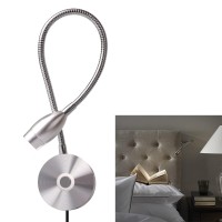 Alldio Book Lights For Reading In Bed Dimmable Touch Switch Reading Lamps Bedside Wall Mounted Led Gooseneck Headboard Spotlight (3W, Warm White)