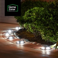 Home Zone Security 4 Packs Solar Deck Light Outdoor 20 Lumens Waterproof Weather Resistant No Wiring Auto On Sensor Fence Ligh