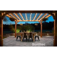 Sunlitec Solar String Lights Waterproof Led Indoor/Outdoor Hanging Umbrella Lights With 25 Bulbs - 27 Ft Patio Lights For Deckyard Tents Market Cafe Gazebo Porch Party Decor