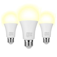 Dusk To Dawn Light Bulb, Aukora Smart Sensor Led Light Bulb, 12W (100-Watt Equivalent), 3000Kelvin, E26 Base Automatic On/Off Led Bulb Outdoor/Indoor For Porch Garage Patio Garden(Warm White, 3 Pack)