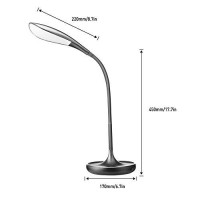 Ominilight Gooseneck Led Desk Lamp With Usb Charging Port, 3-Level Dimmable Foldable Reading Lamp, Swing Arm Sleek Touch Sensitive Control Table Lamp For Officebedroomcollege