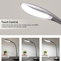 Ominilight Gooseneck Led Desk Lamp With Usb Charging Port, 3-Level Dimmable Foldable Reading Lamp, Swing Arm Sleek Touch Sensitive Control Table Lamp For Officebedroomcollege