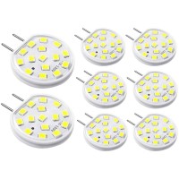 G8 Led Bulb Dimmable 3W Mini Thin Puck Light Equivalent To 20W-25W T4 G8 Bi-Pin Base Halogen Bulb, 120V Daylight White 6000K G8 Bulb For Under Counter Kitchen Lighting, Under Cabinet Light (8-Pack)