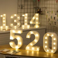 Sunnyglade White Marquee Led Alphabet Lights Arabic Numerals Lights For Party Home Bar Wedding Decor Alphabet Wall Decoration L