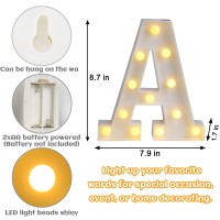 Sunnyglade White Marquee Led Alphabet Lights Arabic Numerals Lights For Party Home Bar Wedding Decor Alphabet Wall Decoration L