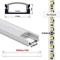 Starlandled 10-Pack 6.6Ft/ 2 Meter U Shape Led Aluminum Channel System With Milky Cover, End Caps And Mounting Clips, Aluminum Profile For Led Strip Light Installations, Very Easy Installation