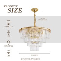 Meelighting Gold Plated Crystal Modern Contemporary Chandeliers Pendant Ceiling Light 4Tier Chandelier Lighting For Dining Room