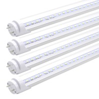 Kalina 2Ft Led Tube Lights, 8W(25W Fluorescent Bulb Replacement) Led Tube Light Fixture, 6000K Cool White, Ballast Bypass, Clear Cover, Pack Of 4