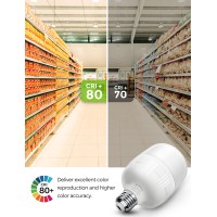 Lohas Super Bright Light Bulbs, 250-300W Equivalent, 3400Lm E26 Garage Led Bulb, 3000K Soft White, 30 Watt High Lumen Led Bulb, W/E39 Adapter For Commercial Warehouse Workshop Factory Backyard, 2 Pack