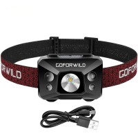 Redlight Spot Rechargeable Headlamp, 500 Lumens Head Lamp Flashlight With Red Light And Motion Sensor Switch, Perfect For Running, Hiking, Lightweight, Waterproof, Adjustable Headband